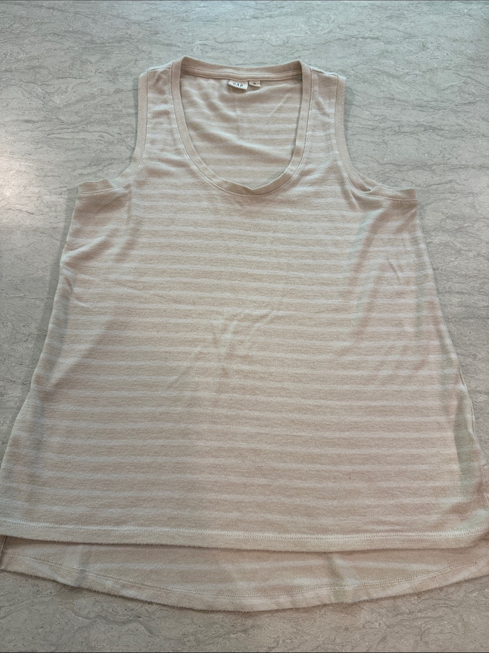 GAP Light Pink and Cream Striped Tank Top